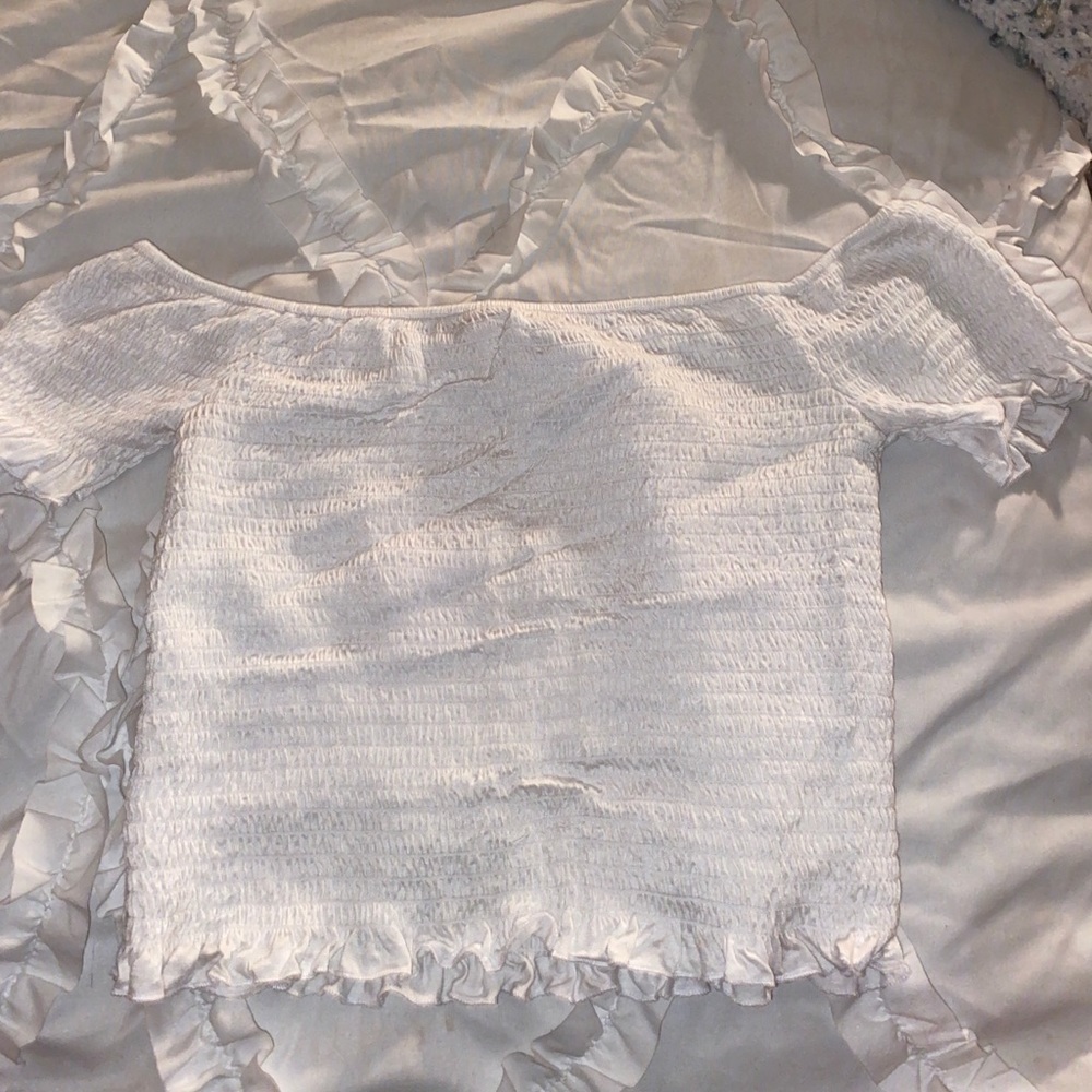 White off the shoulder crop top